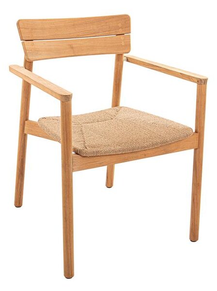 Jati Kebon Jedálenské kreslo Lynn Teak, Jati Kebon, rám teak, výplet umelý ratan, bez sedáka