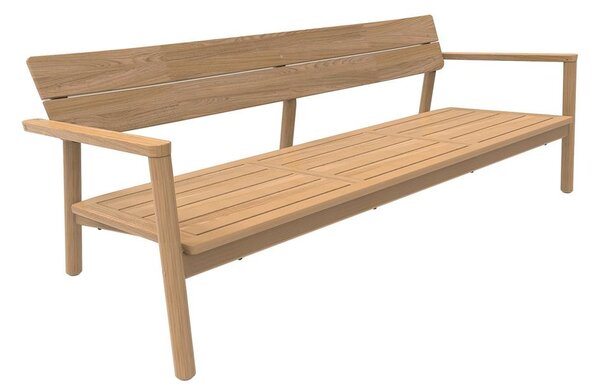 Jati Kebon Tíková pohovka 3-miestna Lynn Teak, Jati Kebon, 198x78,5x68,6 cm, teak, bez sedáka