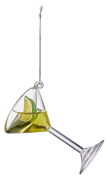 HANG ON Sklenená ozdoba pohár martini