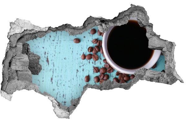 Nálepka 3D diera Čierna káva nd-b-71051181