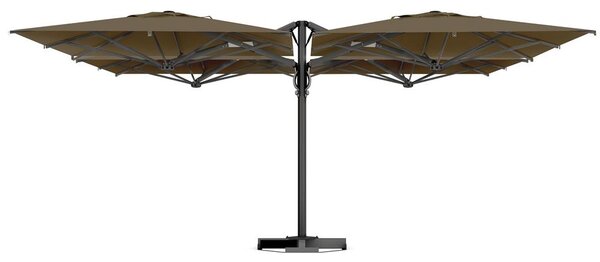 Scolaro Štvordielny bočný slnečník Quattro, Scolaro, 500x500 cm, rám lakovaný hliník farba Carbon, poťah akryl 350 g/m2, farba Natural