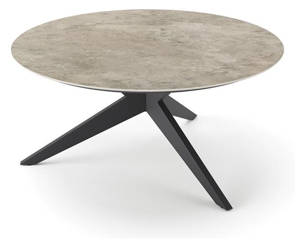 Jati Kebon Jedálenský stôl Yate, Jati Kebon, okrúhly 150x72,6 cm, rám hliník farba charcoal mat, doska keramika 12mm dekor Paladium Grey