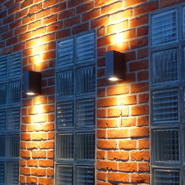 Moderná nástenná lampa tmavosivá 2-svetlá IP44 - Baleno