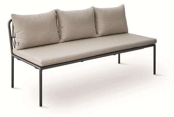 Stern Jedálenská lavica bez opierok rúk Marla, Stern, 180x73x86 cm, rám hliník antracite, výplet lanko Salt, sedáky 100% akryl Grey Brown