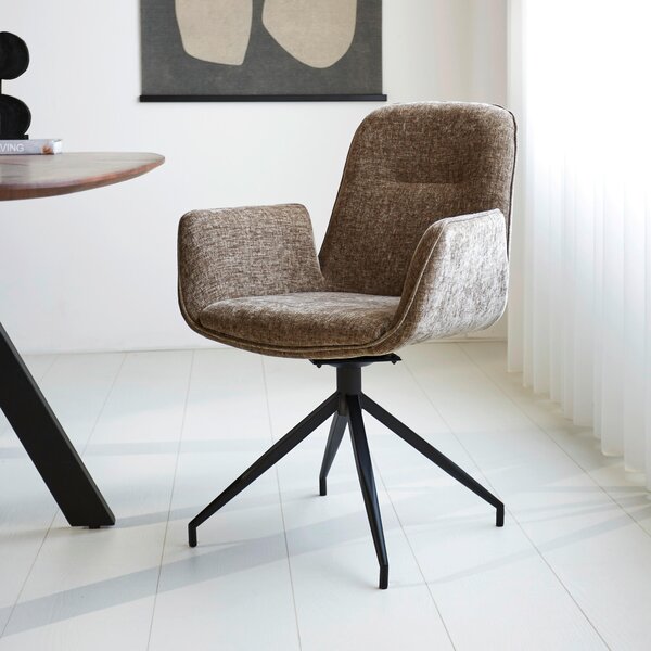 STOLIČKA S PODRÚČKAMI, ženilka, taupe MID.YOU - Stoličky, Online Only