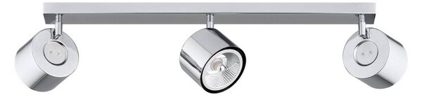 Stropné bodové svetlá Chloe, nastaviteľné, 3-plameňové, chrómovaná oceľ, Chrómová / strieborná, Obývacia izba / jedáleň, kov, Moderný, Stropné svetlo