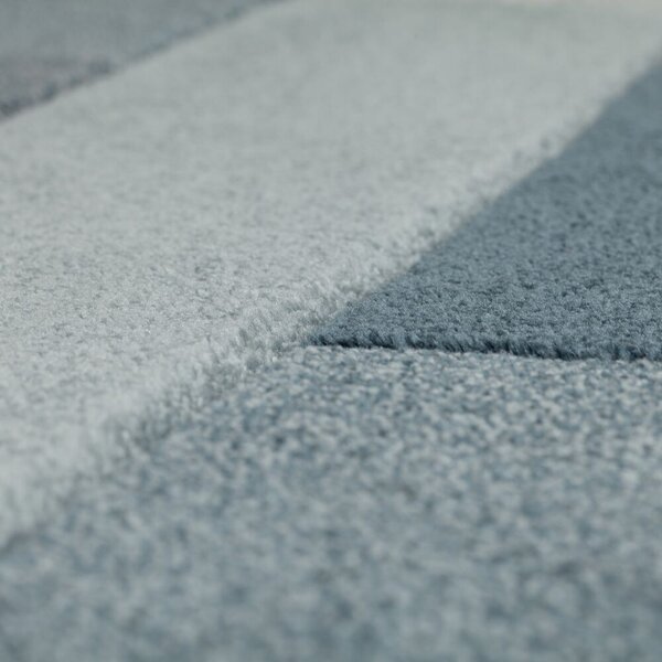 Flair Rugs, Kusový koberec Hand Carved Cosmos Denim Blue, 160x230, modrá, kancelária