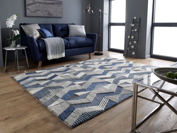 Flair Rugs , Kusový koberec Moda Asher Blue, 160x230, modrá, chodba / predsieň