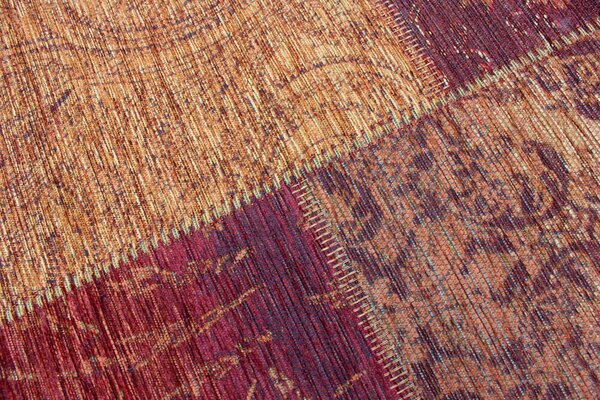 Flair Rugs, Kusový koberec Manhattan Patchwork Chenile Terracotta, 120x170, oranžová, chodba / predsieň