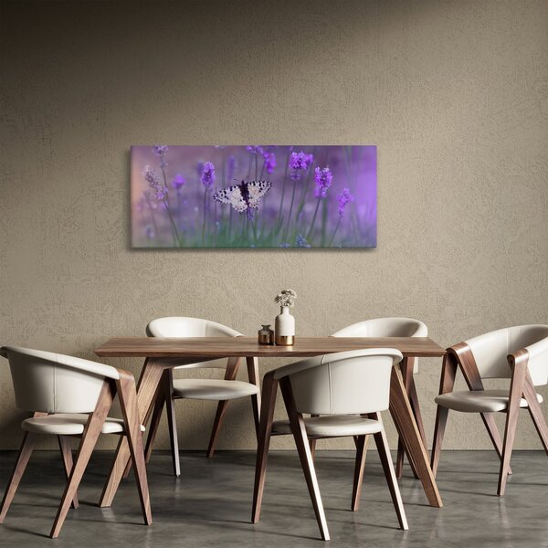 Obraz - Motýľ v levanduli (120x50 cm)