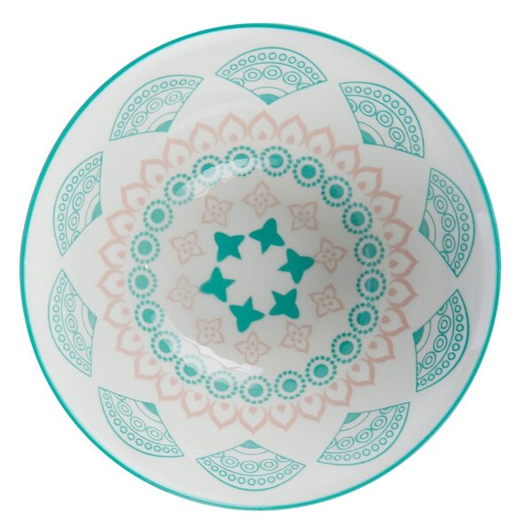 ORNAMENTS Miska 520 ml - ružová/zelená