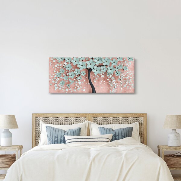 Obraz - Pastelovo modré kvety (120x50 cm)