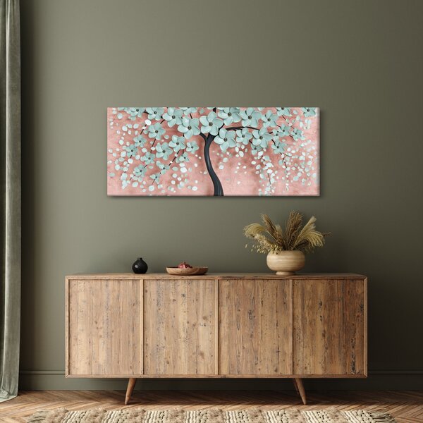 Obraz - Pastelovo modré kvety (120x50 cm)