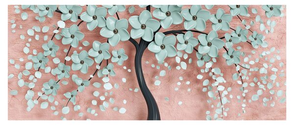 Obraz - Pastelovo modré kvety (120x50 cm)