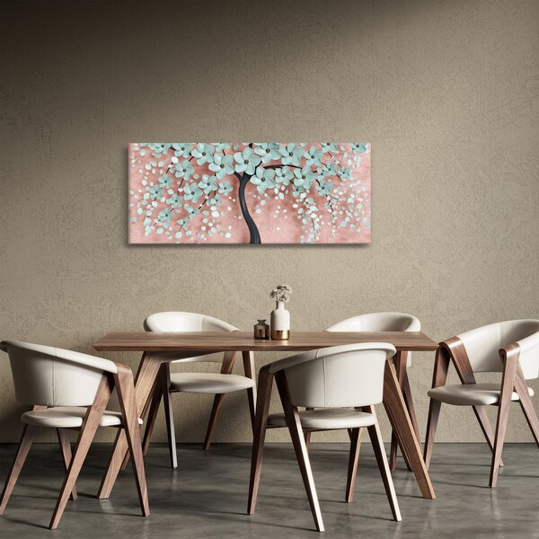 Obraz - Pastelovo modré kvety (120x50 cm)