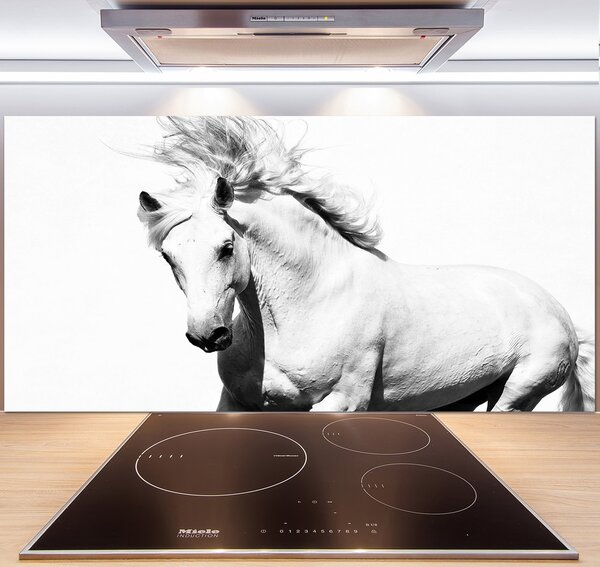 Sklenený panel do kuchynskej linky Biely kôň