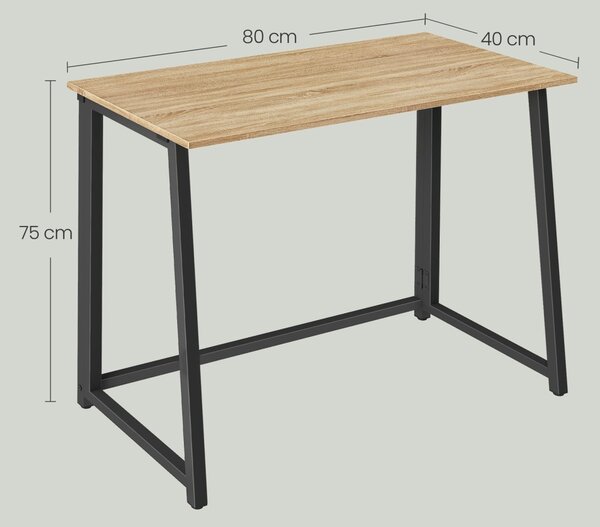 Set do pracovne ZARIMO stôl 80x40 cm dub sonoma + kreslo AVOLA VELVET ružové