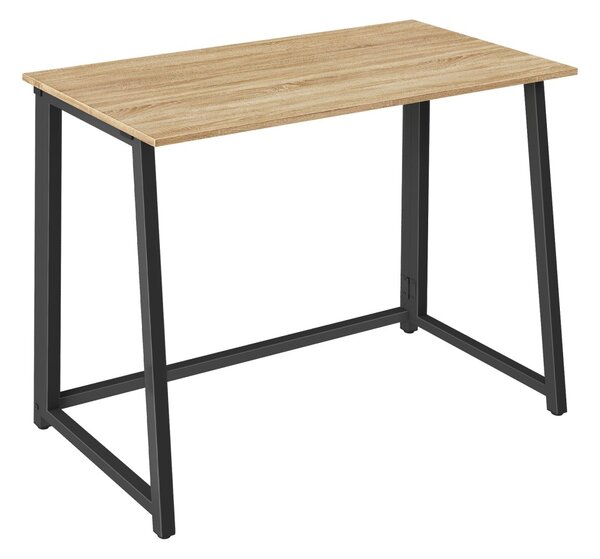 Set do pracovne ZARIMO stôl 80x40 cm dub sonoma + kreslo AVOLA VELVET ružové