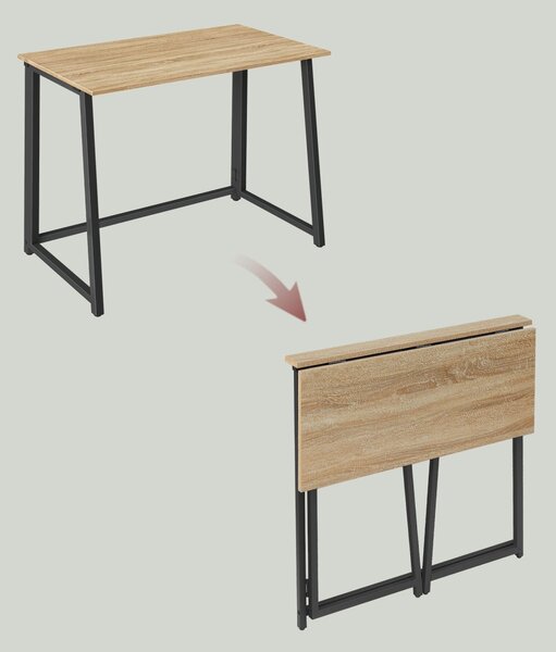 Set do pracovne ZARIMO stôl 80x40 cm dub sonoma + kreslo AVOLA VELVET ružové