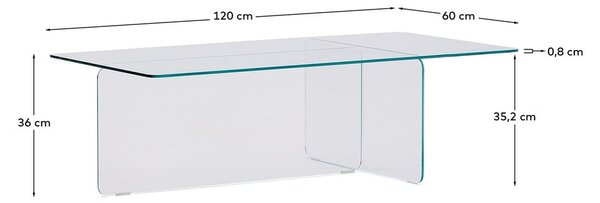 Sklenený konferenčný stolík 60x120 cm Zaren – Kave Home