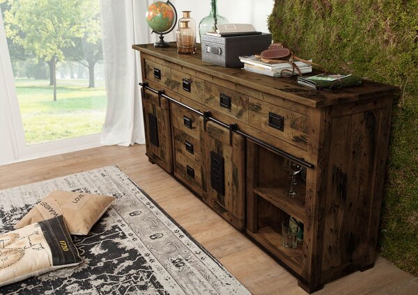 Komoda mango 200x45x90 hnedá lakovaná IRON