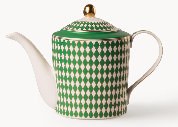 Ručne vyrobený porcelánový čajník Chess, 1,1 l