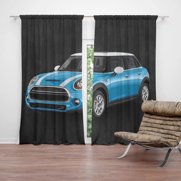 Sablio Záves Mini sedan Čierne pozadie: 2ks 140x250cm