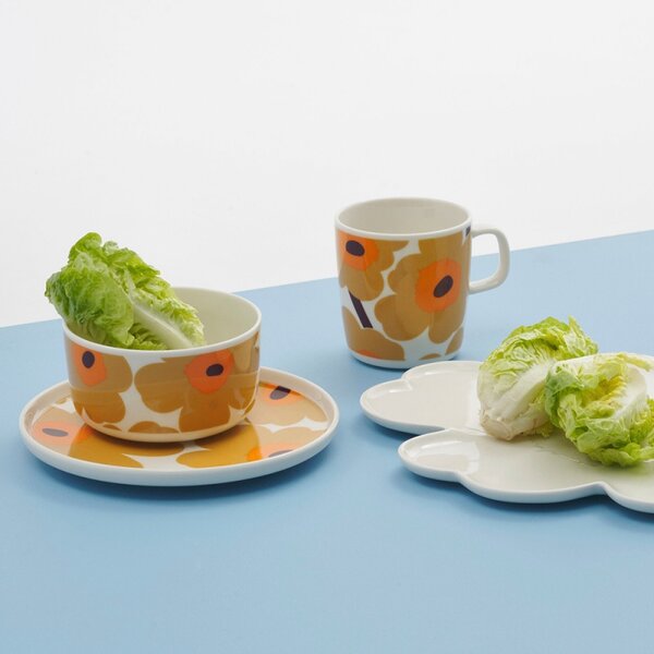 Marimekko Hrnček Oiva Unikko 0,4l, béžovo-oranžový