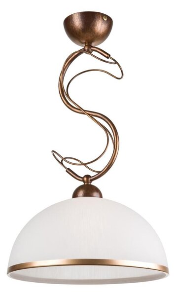Luster na tyči COBRA 1xE27/60W/230V priemer 30 cm bronz/patina