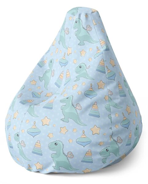 Sablio Sedací vak Pear Naťahovací dinosaurus - 70 x 95 x 15 cm