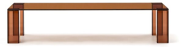Hnedý sklenený konferenčný stolík 60x140 cm Adularia – Kave Home