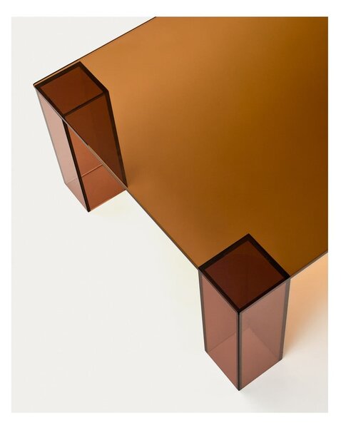 Hnedý sklenený konferenčný stolík 60x140 cm Adularia – Kave Home
