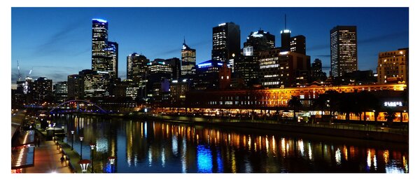 Obraz noci v Melbourne (120x50 cm)