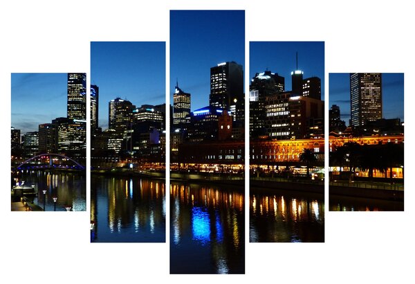 Obraz noci v Melbourne (150x105 cm)