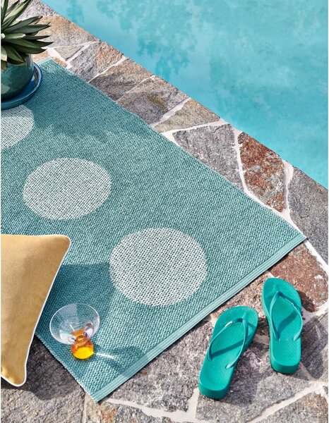 Tyrkysový vnútorný a vonkajší koberec 70x120 cm Vera Pop Jade – Pappelina