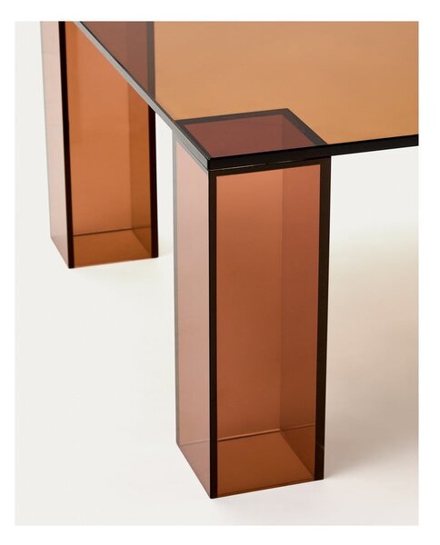 Hnedý sklenený konferenčný stolík 60x140 cm Adularia – Kave Home