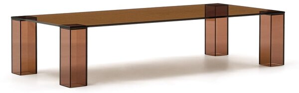 Hnedý sklenený konferenčný stolík 60x140 cm Adularia – Kave Home