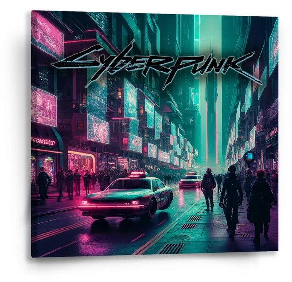 Sablio Obraz Cyberpunk 2077 Mesto - 50x50 cm