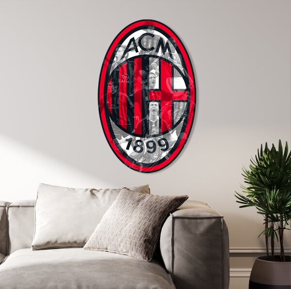 Farebný HDF obraz logo AC Milan