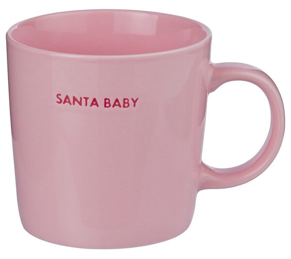 GOOD VIBES Hrnček "Santa Baby" 400 ml - ružová