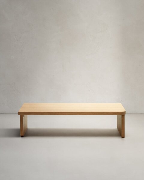 Konferenčný stolík v dekore duba v prírodnej farbe 75x140 cm Oaq – Kave Home