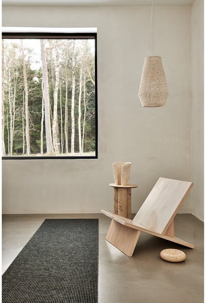 Antracitový vnútorný a vonkajší behúň 70x180 cm Emm Black Linen – Pappelina