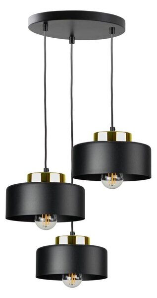 Závesný luster na lankách IGNIA 3xE27/60W/230V čierna/zlatá