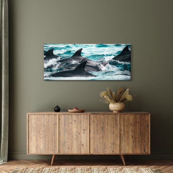 Obraz - Delfíny v oceáne (120x50 cm)