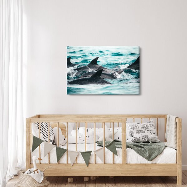 Obraz - Delfíny v oceáne (90x60 cm)
