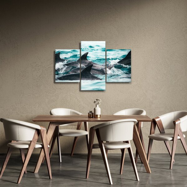 Obraz - Delfíny v oceáne (90x60 cm)