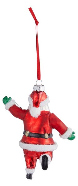 HANG ON Sklenená ozdoba Santa so svetelným reťazom