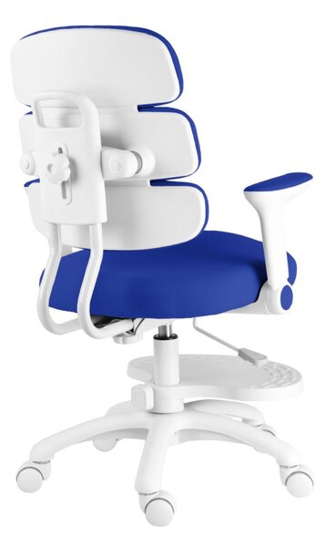 Detská rastúca stolička Neoseat KIDDY THREE — látka, prateľný poťah, tmavo modrá
