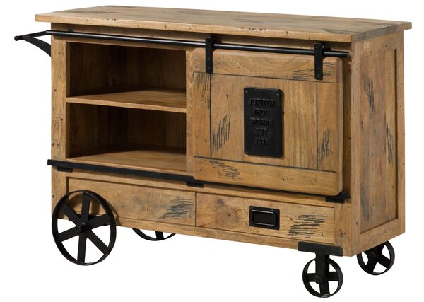 IRON Servírovací stolík Mango 120x45x85 prírodný lakovaný