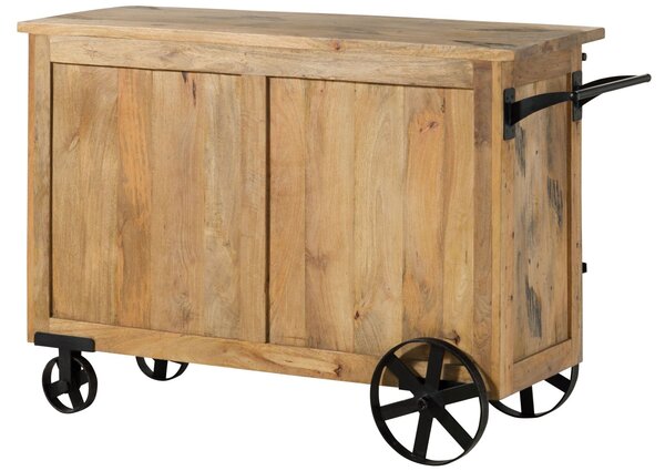 IRON Servírovací stolík Mango 120x45x85 prírodný lakovaný